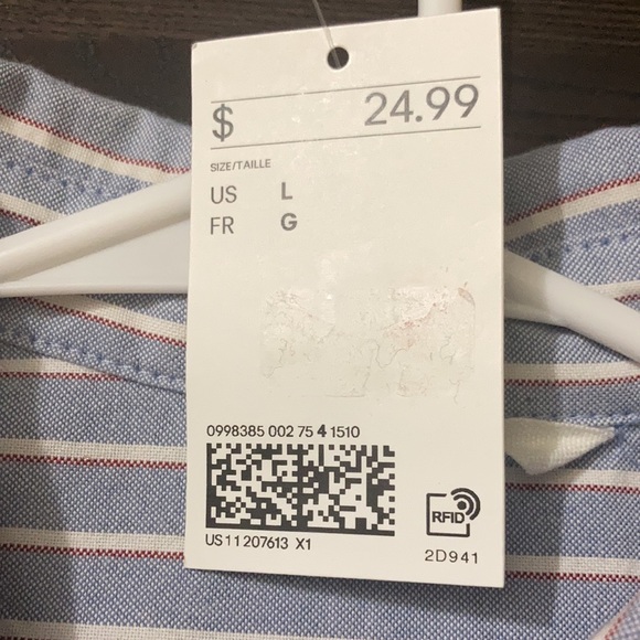 H&M Large Cropped Stripped Collared Button Down - Picture 8 of 10